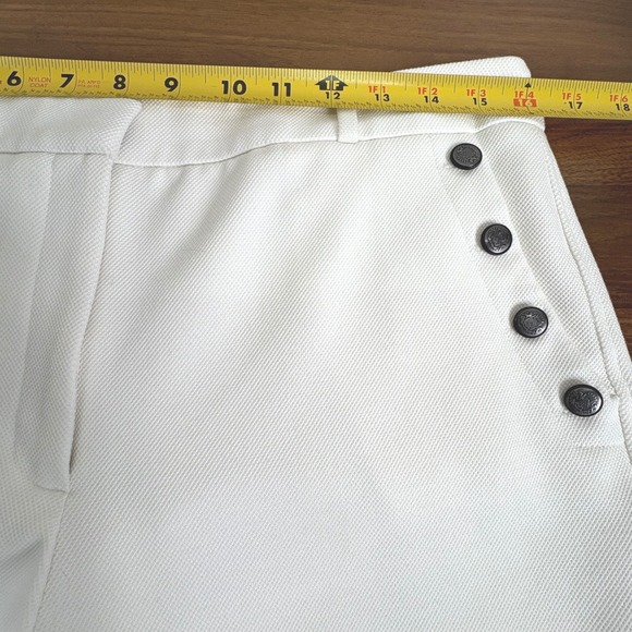 WHITE HOUSE BLACK MARKET The BOOT Womens Sailor Button Flare Pants White Size 10 - Picture 11 of 16